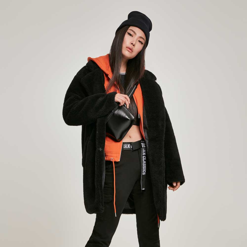 Urban Classics - Oversized Sherpa Manteau d'hiver - Noir